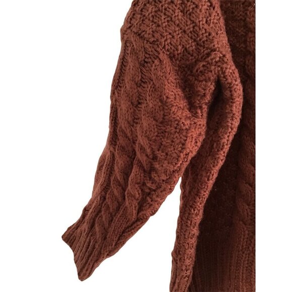 ZAFUL SZ OS SOFT RUST CABLE KNIT SWEATER - Picture 4 of 7